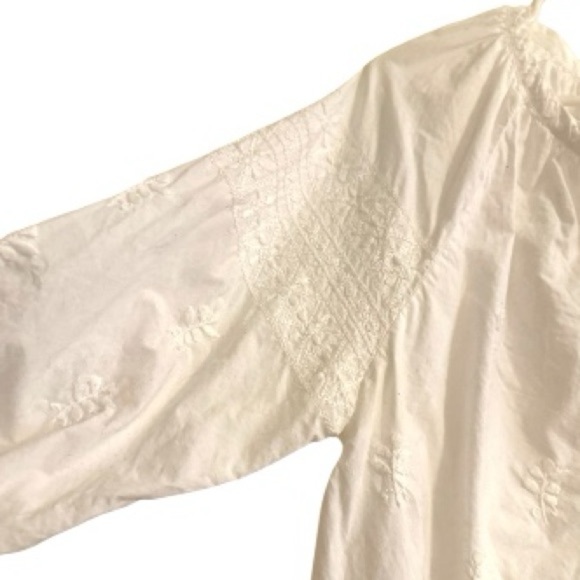 Roberta Roller Rabbit Ulli Top Peasant Bohemian White Top Blouse Shirt Size XL - Picture 5 of 7